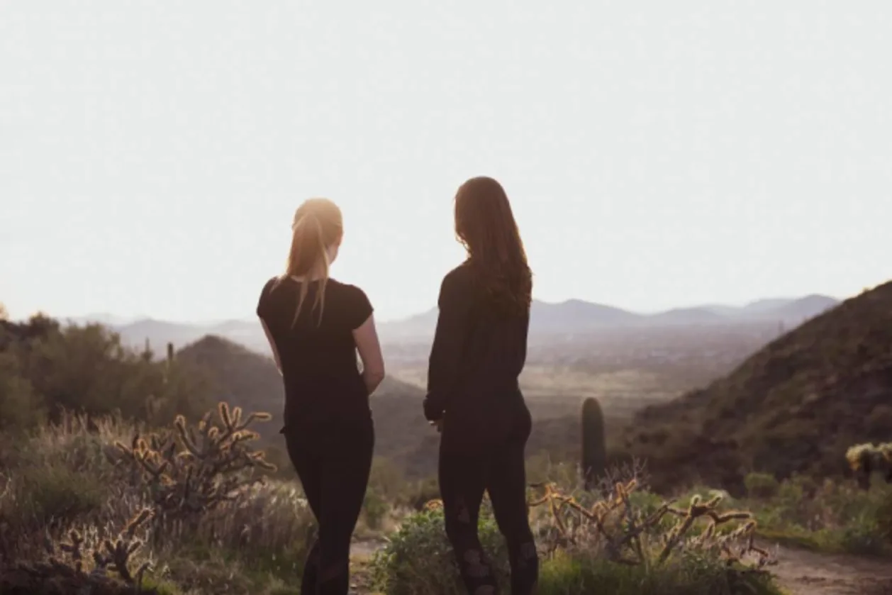 Two female guests hiking CIVANA